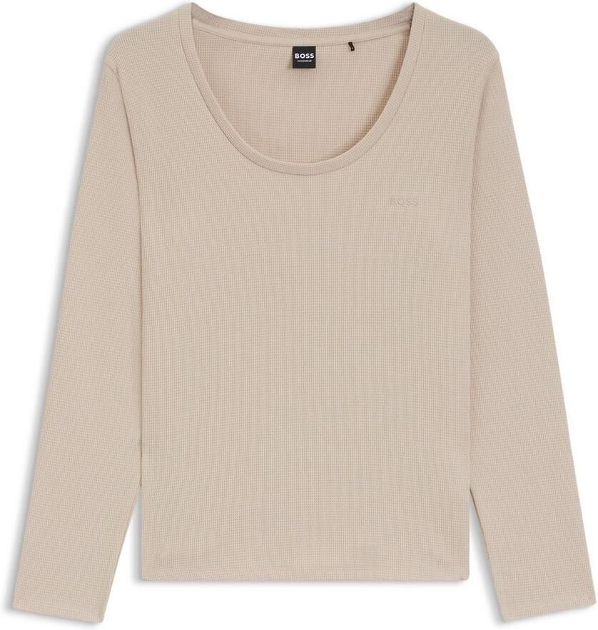 BOSS Shirt met lange mouwen Waffle Slaap-top wafelstructuur van katoenmix - Foto 2
