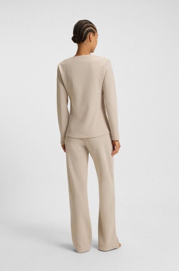 BOSS Shirt met lange mouwen Waffle Slaap-top wafelstructuur van katoenmix - Foto 5