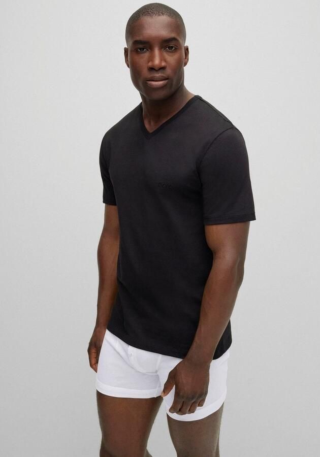 Boss T-shirt met labelstitching in een set van 3 stuks model 'Classic' - Foto 12