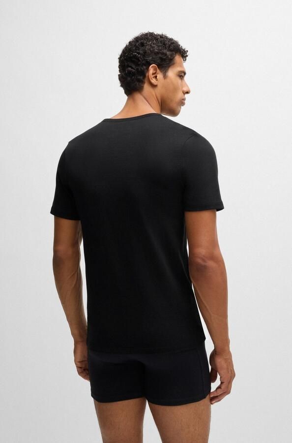 Boss Katoenen T-shirts 3-pack Regular Fit V-hals Logo Borduursel Black Heren - Foto 19