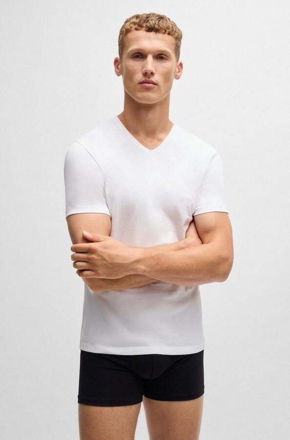 Boss T-shirt met labelstitching in een set van 3 stuks model 'Classic' - Foto 18