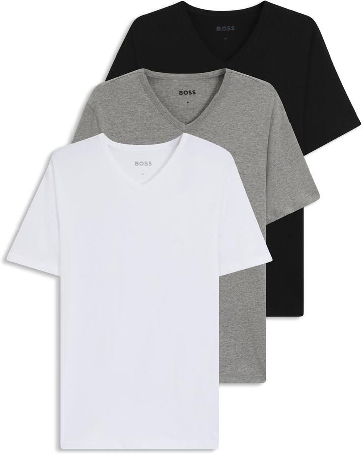 Boss T-shirt met labelstitching in een set van 3 stuks model 'Classic' - Foto 5