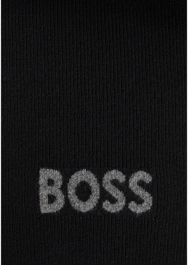 Boss Sjaal Elios Scarf met logo-opschrift effen