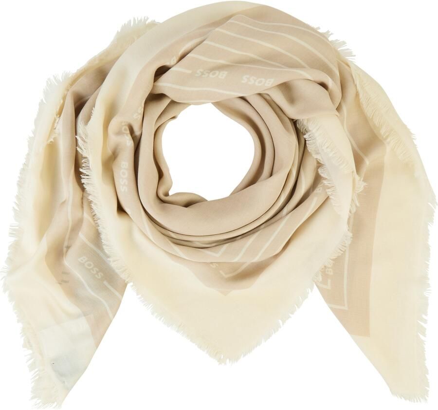 Boss Sjaal Laik 120*120 met -logo-teksten rondom kleine franjes - Foto 2