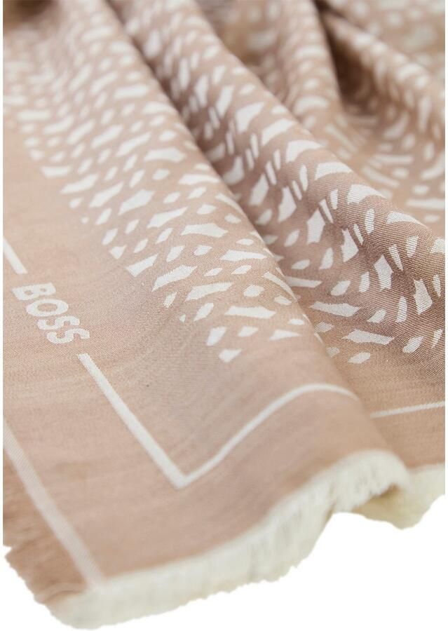 Boss Sjaal Ledonia 120*120 met jacquardmotief