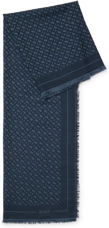 Boss Sjaal Ledonia 120*120 met jacquardmotief - Foto 4