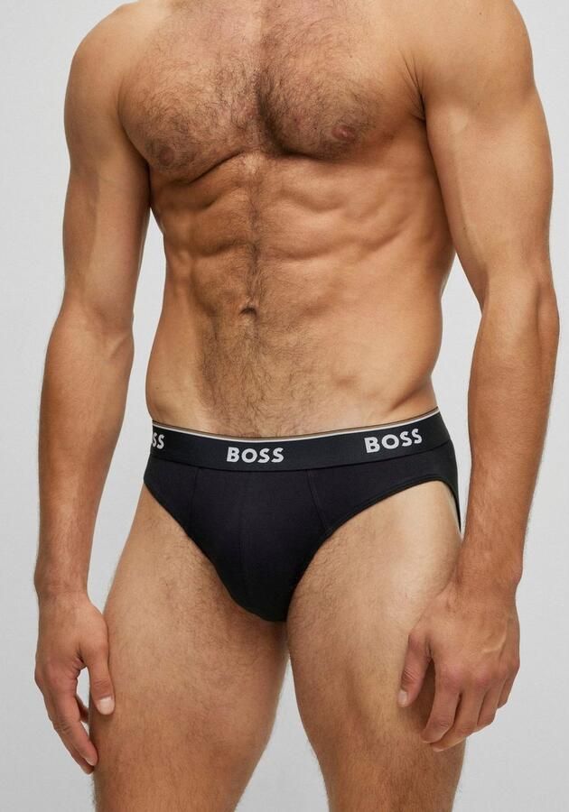 Hugo Boss Stretch Katoen Elastische Taille Briefs 3-Pack Black Heren - Foto 4