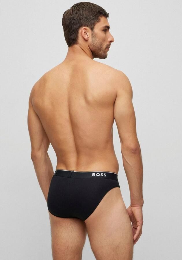 Hugo Boss Stretch Katoen Elastische Taille Briefs 3-Pack Black Heren - Foto 5