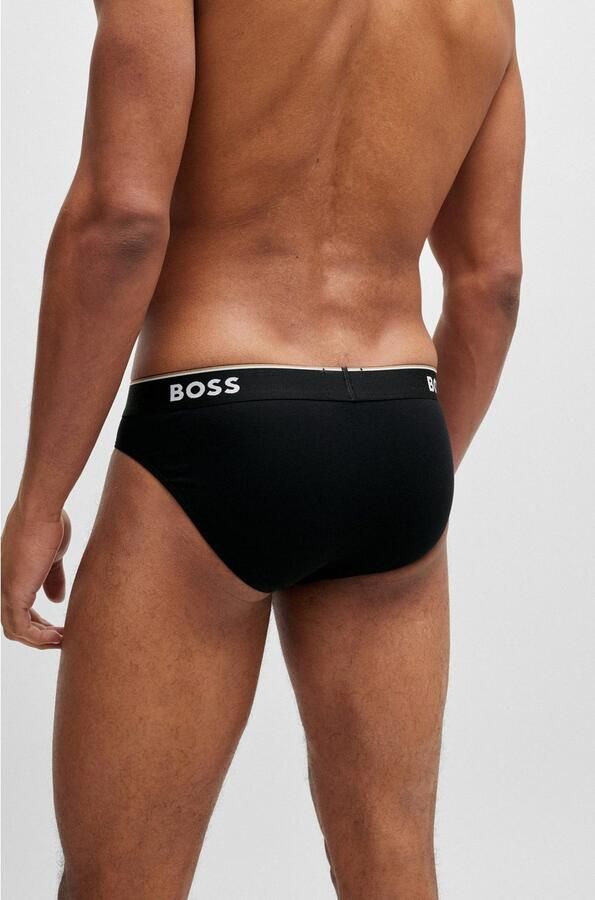 Hugo Boss Stretch Katoen Elastische Taille Briefs 3-Pack Black Heren - Foto 7