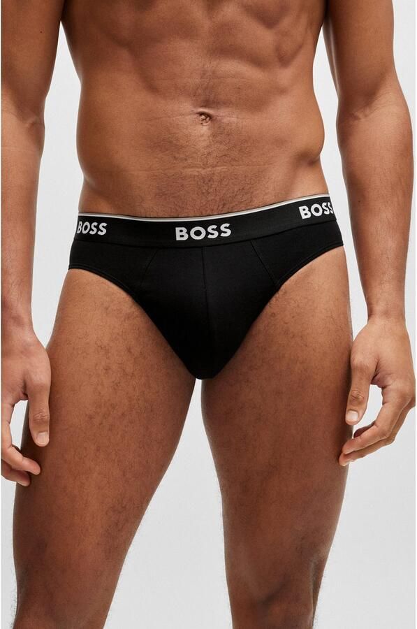 Hugo Boss Stretch Katoen Elastische Taille Briefs 3-Pack Black Heren - Foto 6