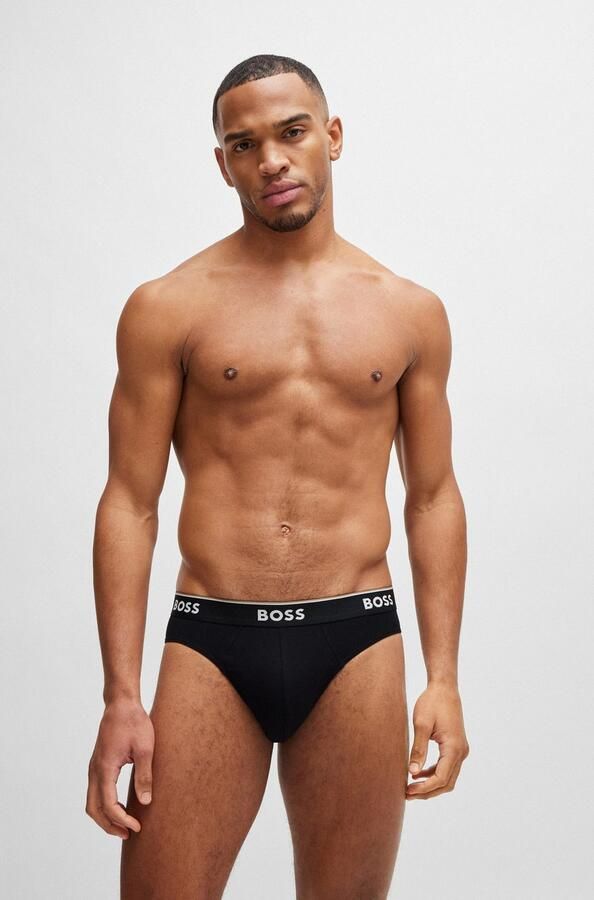 Hugo Boss Stretch Katoen Elastische Taille Briefs 3-Pack Black Heren - Foto 8