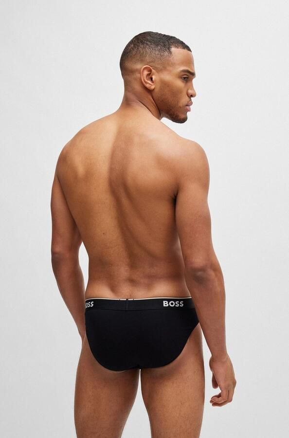 Hugo Boss Stretch Katoen Elastische Taille Briefs 3-Pack Black Heren - Foto 9