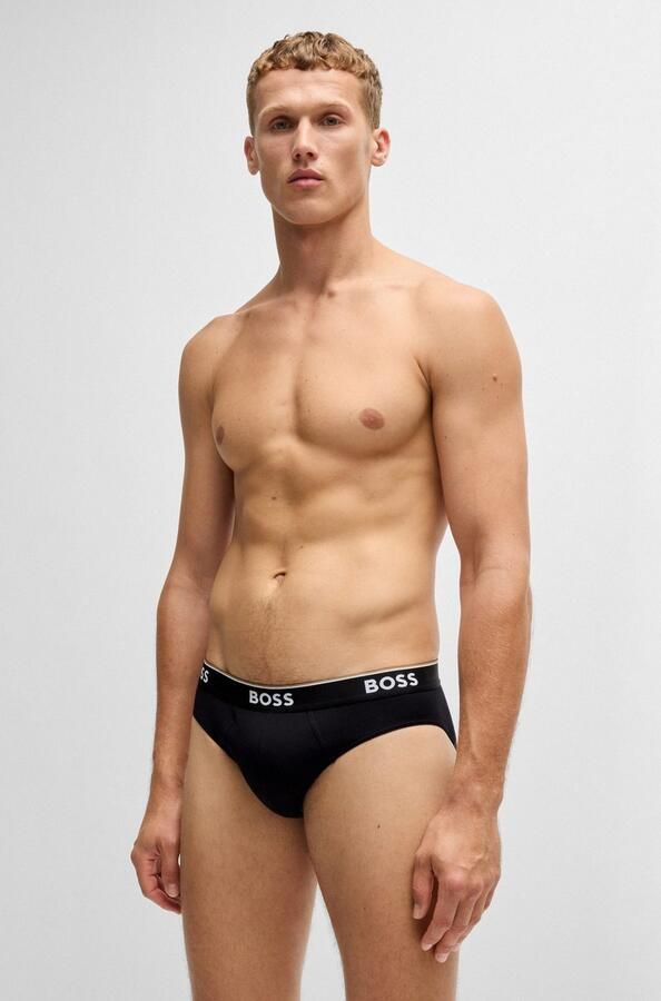 Hugo Boss 3-Pack Katoenen Briefs met Logotailleband Multicolor Heren - Foto 5