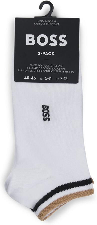 BOSS Sneakersokken 2P AS Uni stripe CC met gestreepte afwerking (set 2 stuks) - Foto 3