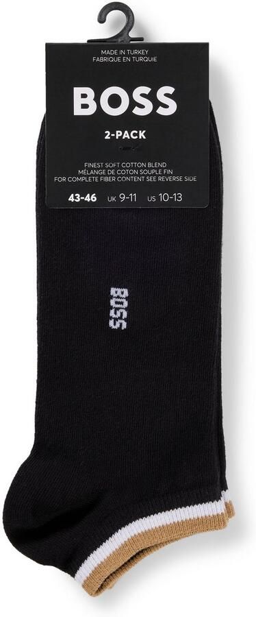 BOSS Sneakersokken 2P AS Uni stripe CC met gestreepte afwerking (set 2 stuks) - Foto 4