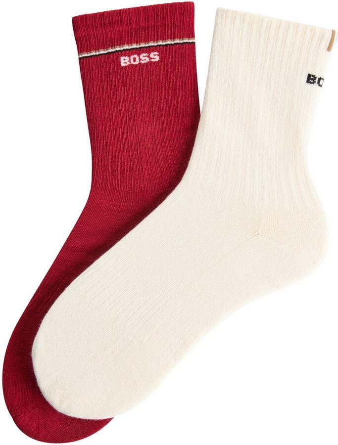 BOSS Sokken 2P QS Iconic CC W met logo-opdruk (set 2 paar 2 stuks)