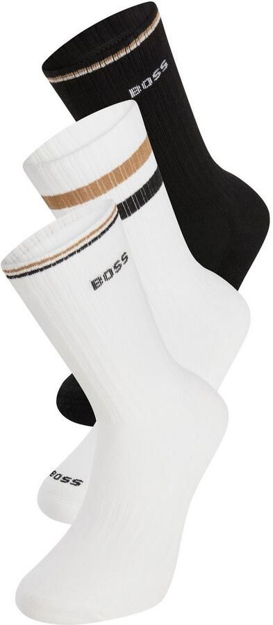 BOSS Sokken 3P QS Rib Iconic VB met ribben en sportieve strepen (3 paar)