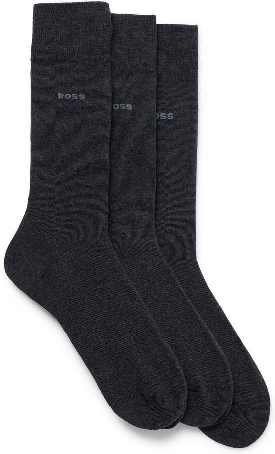 Hugo Boss Heren Sokken 3-Pack Grijs Casual Gray Heren