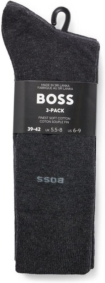 Hugo Boss Heren Sokken 3-Pack Grijs Casual Gray Heren - Foto 10