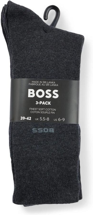 Hugo Boss Heren Sokken 3-Pack Grijs Casual Gray Heren - Foto 8