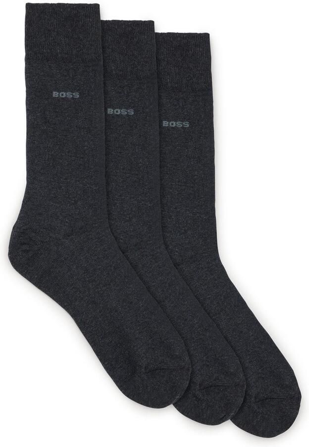 Hugo Boss Heren Sokken 3-Pack Grijs Casual Gray Heren - Foto 3