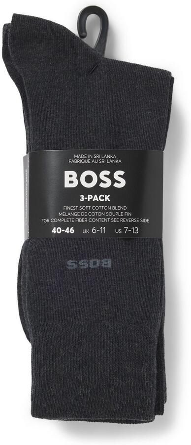 Hugo Boss Heren Sokken 3-Pack Grijs Casual Gray Heren - Foto 9