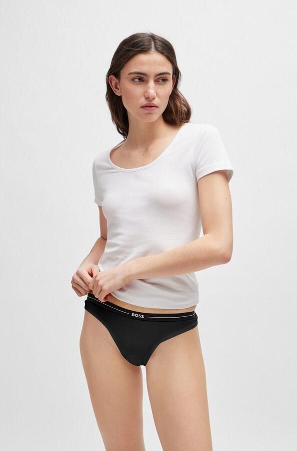 BOSS String 3P THONG met -logo tailleband (3 stuks) - Foto 3
