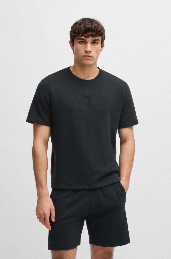 BOSS T-shirt David met groot logoborduursel - Foto 6