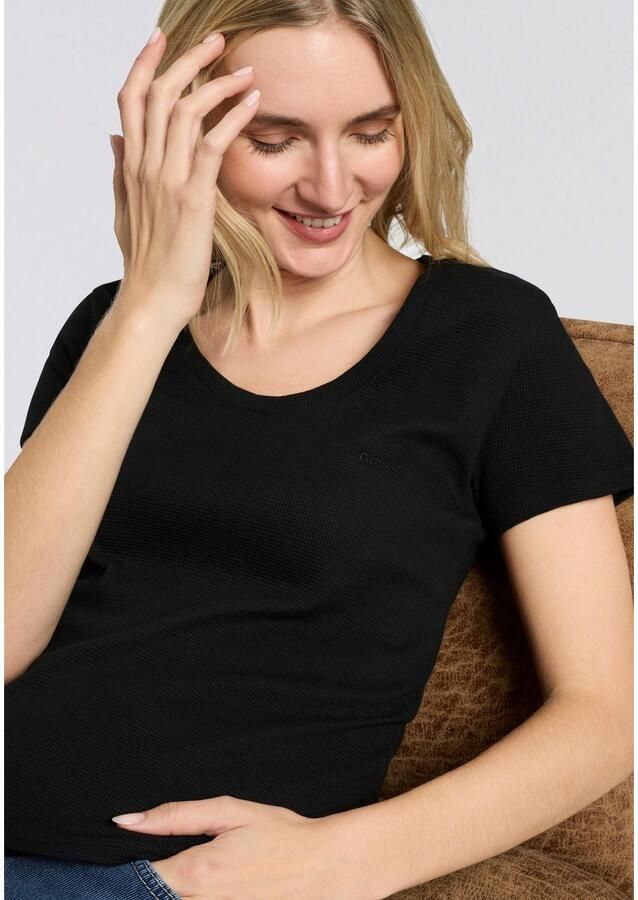 BOSS T-shirt Ronde hals wafelstructuur