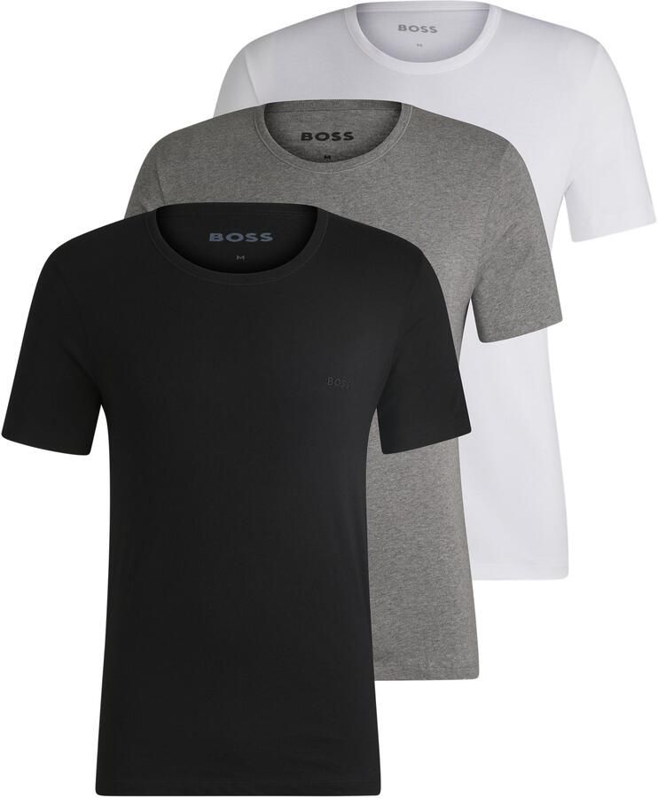Boss T-shirt met labelstitching in een set van 3 stuks model 'Classic' - Foto 3