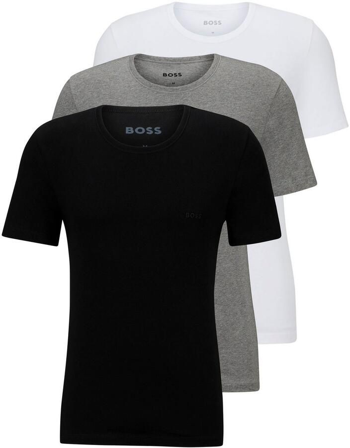 Boss T-shirt met labelstitching in een set van 3 stuks model 'Classic' - Foto 6