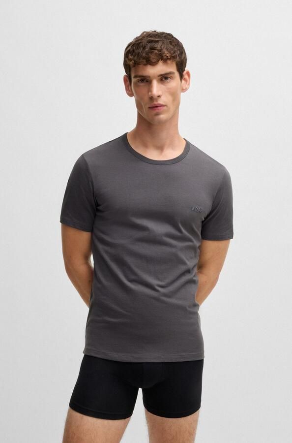 Boss T-shirt met labelstitching in een set van 3 stuks model 'Classic' - Foto 5