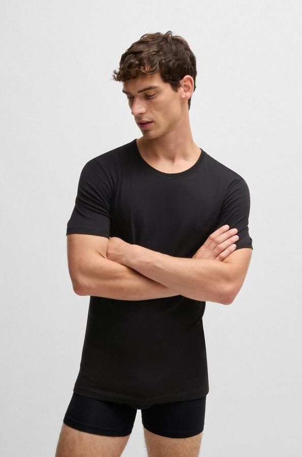 Boss T-shirt met labelstitching in een set van 3 stuks model 'Classic' - Foto 6