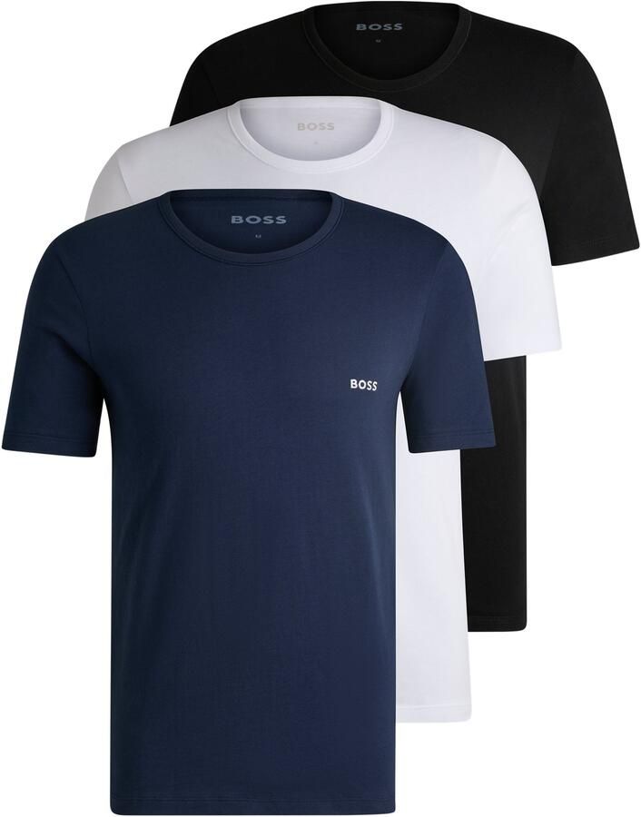 Boss T-shirt met labelstitching in een set van 3 stuks model 'Classic' - Foto 4
