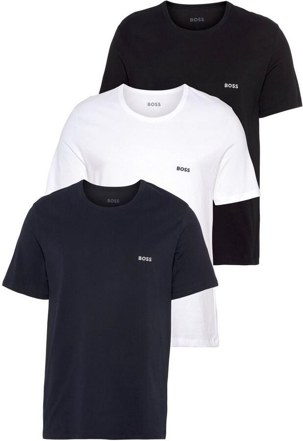 Boss T-shirt met labelstitching in een set van 3 stuks model 'Classic' - Foto 6