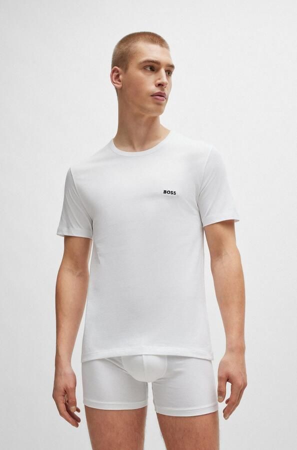 Boss T-shirt met labelstitching in een set van 3 stuks model 'Classic' - Foto 4