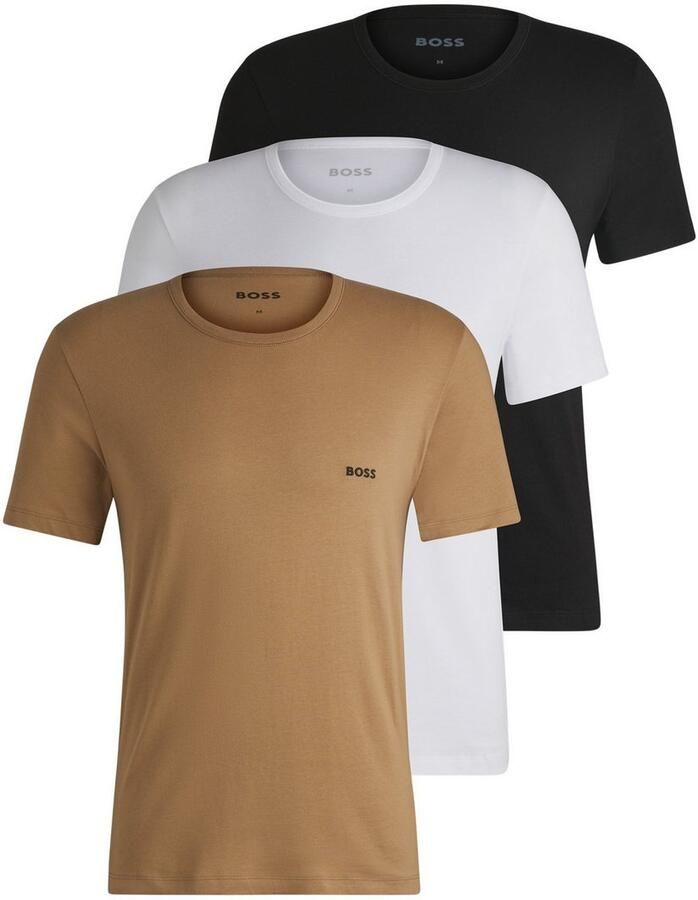 Boss T-shirt met labelstitching in een set van 3 stuks model 'Classic' - Foto 3