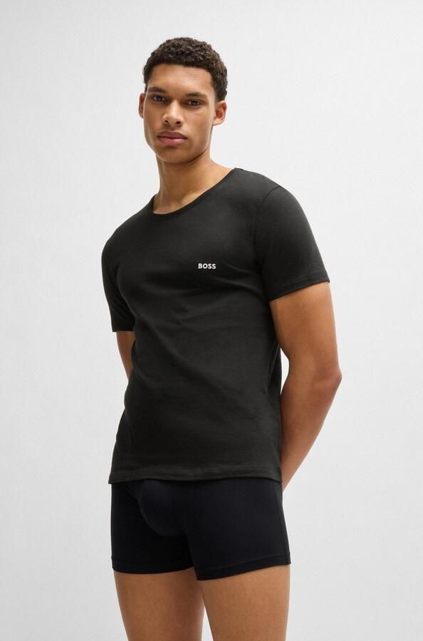 Boss T-shirt met labelstitching in een set van 3 stuks model 'Classic' - Foto 6