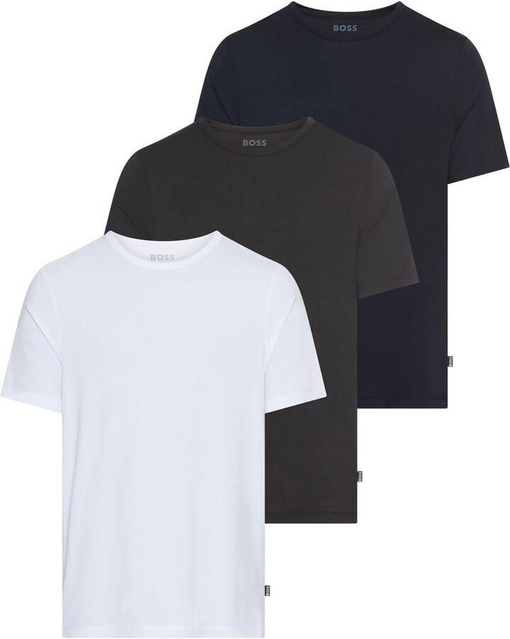 BOSS T-shirt TShirt RN 3P Natura effen t-shirt met merklabel (3-delig) - Foto 6