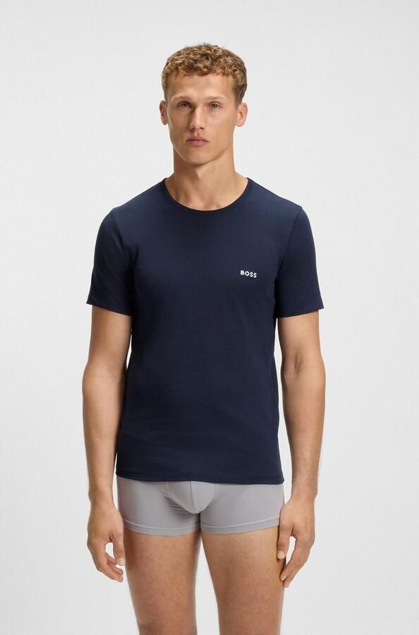 Boss Regular fit T-shirt van puur katoen in een set van 3 stuks - Foto 4