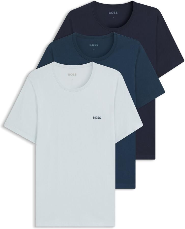 Boss Regular fit T-shirt van puur katoen in een set van 3 stuks - Foto 5