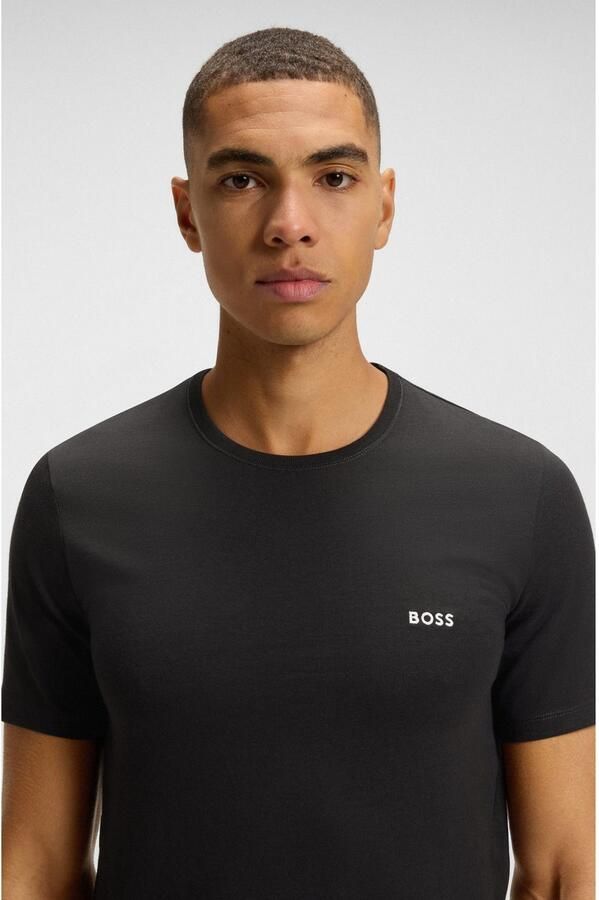 Boss T-shirt Korte Mouw 3 Pack Cotton T-Shirts Black Dark Grey Khaki Green