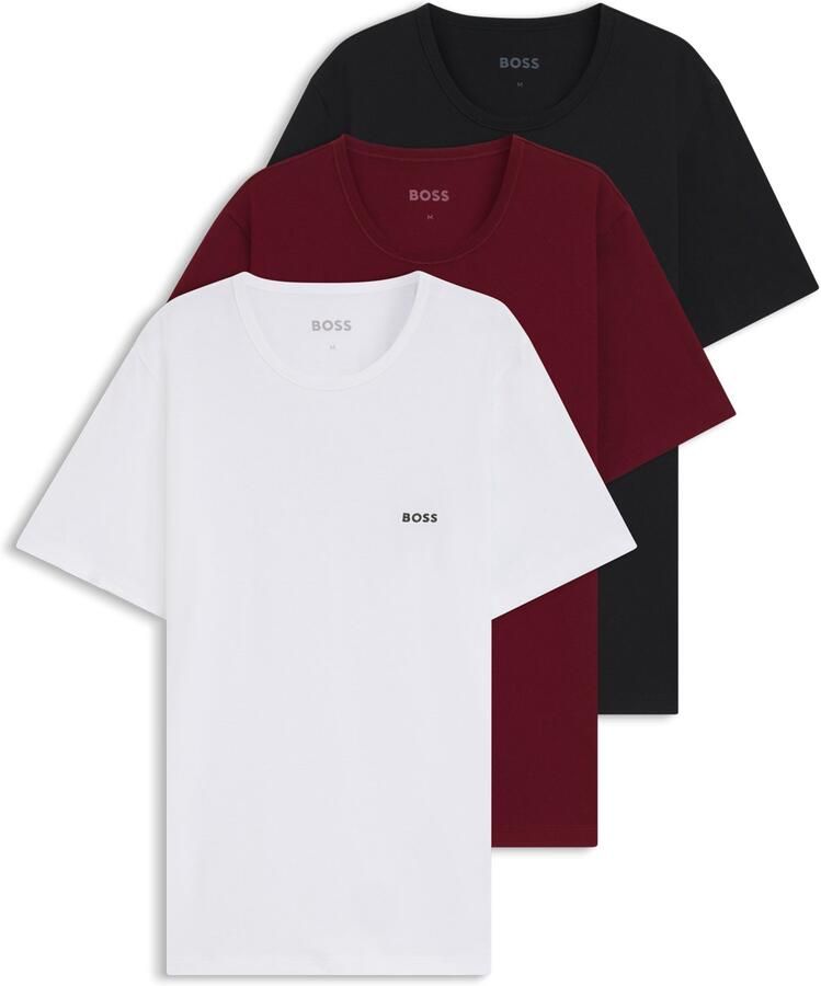 Boss Regular fit T-shirt van puur katoen in een set van 3 stuks - Foto 5