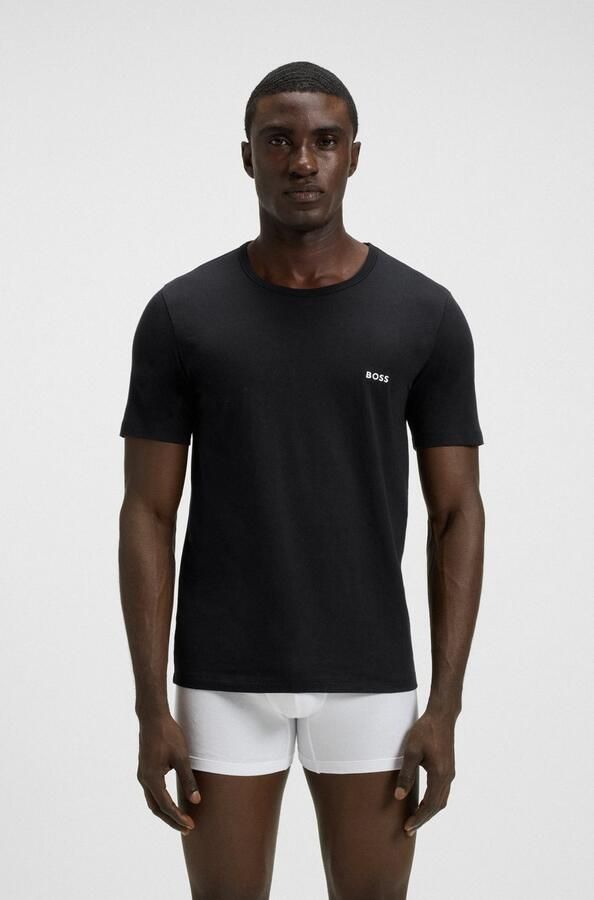 Boss Regular fit T-shirt van puur katoen in een set van 3 stuks - Foto 2