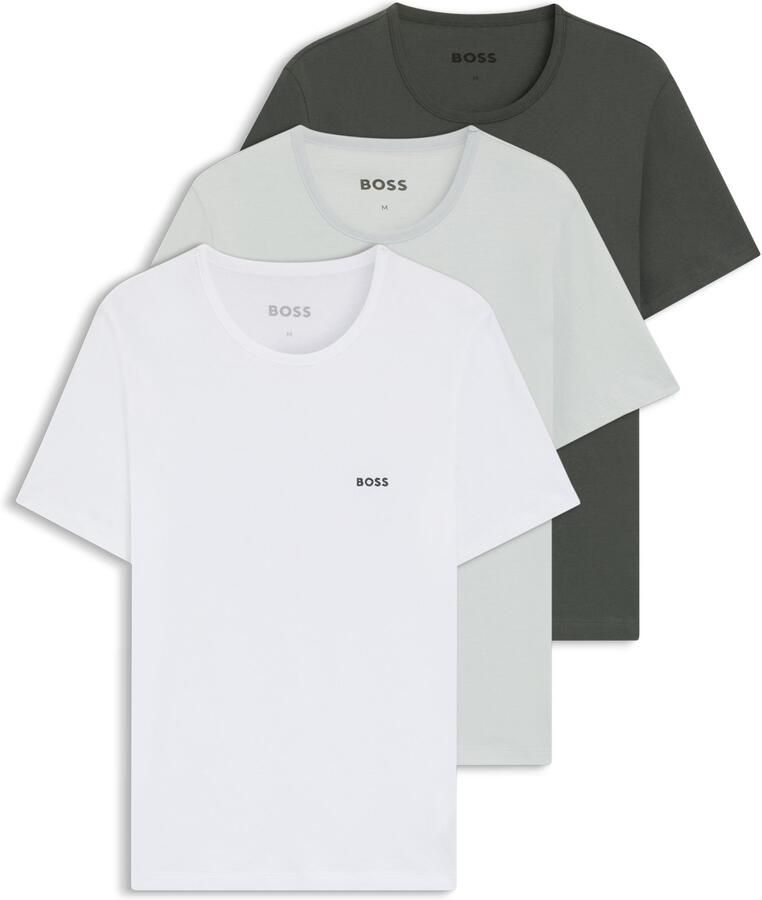 Boss Regular fit T-shirt van puur katoen in een set van 3 stuks - Foto 6