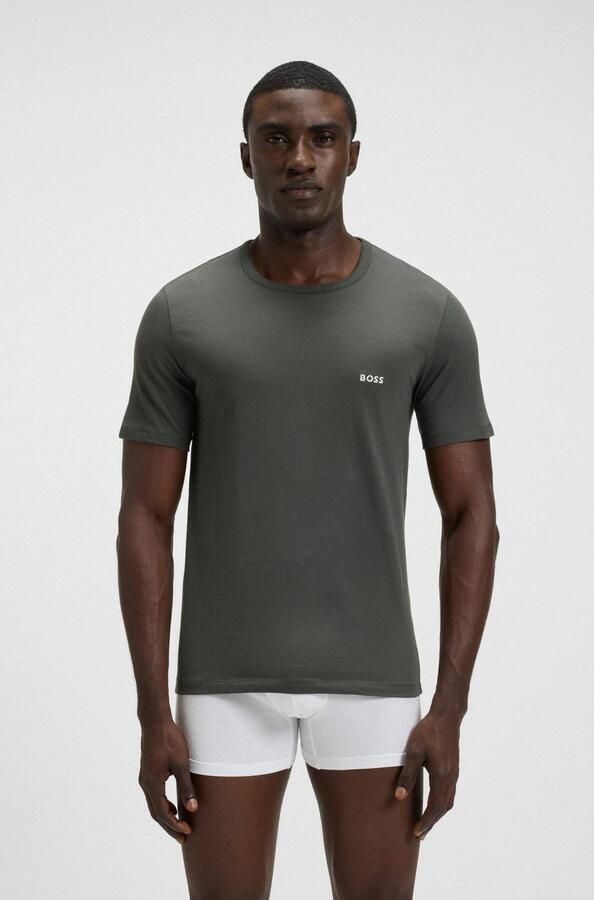 Boss Regular fit T-shirt van puur katoen in een set van 3 stuks - Foto 4