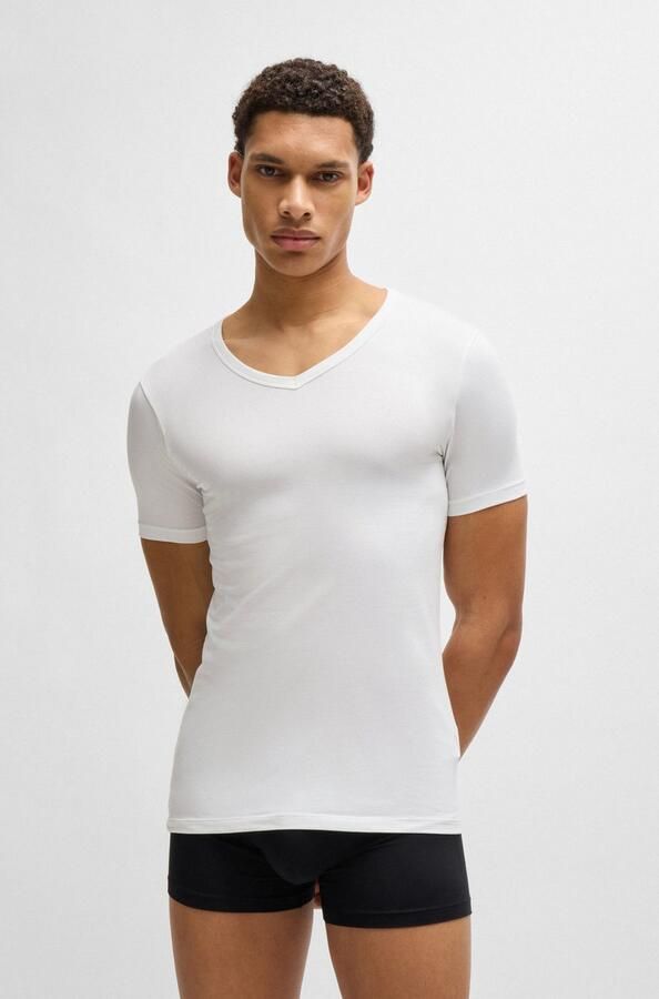 Boss T-shirt met V-hals in een set van 2 stuks model 'Modern' - Foto 5