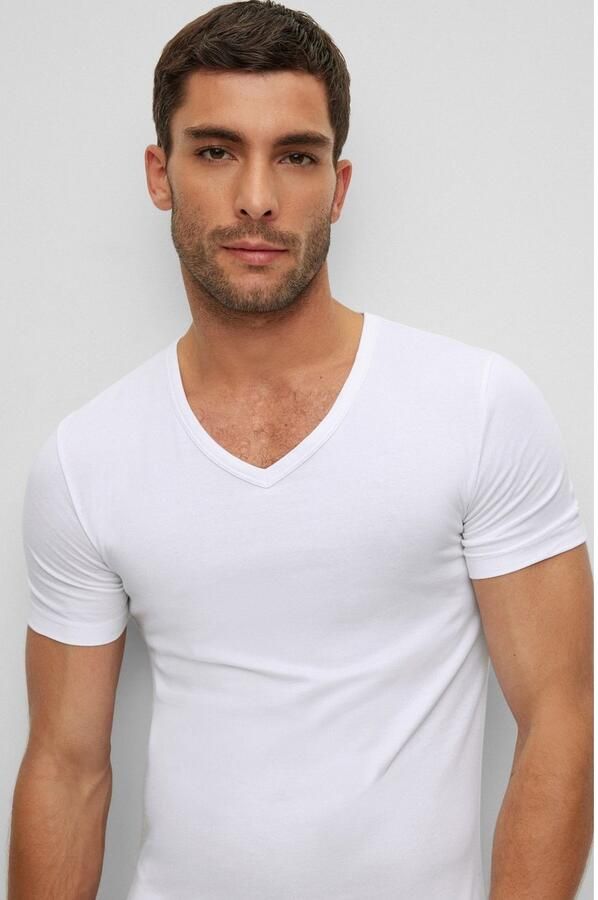 Boss T-shirt met V-hals in een set van 2 stuks model 'Modern' - Foto 3