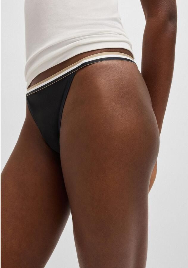 BOSS Tanga 3P STRING LACE met kanten details sportief gestreepte tailleband (3 stuks) - Foto 2