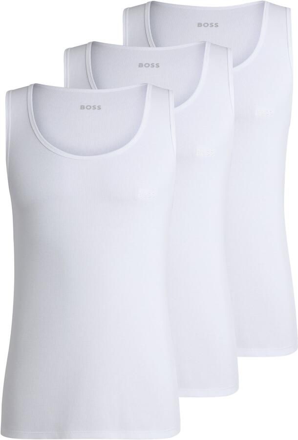Boss Tanktop met labelstitching in een set van 3 paar model 'ONE'
